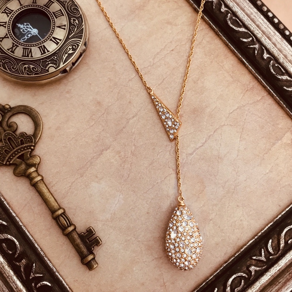 ALEXIS BITTAR • Crystal Teardrop Lariat Necklace - Picture 6 of 6